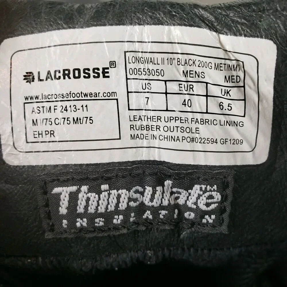 Lacrosse Longwall II Mining Boots 7 M